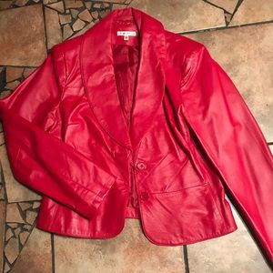 Red Leather Blazer